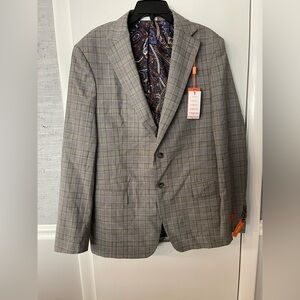 TALLIA cream brown Checkered Blazer